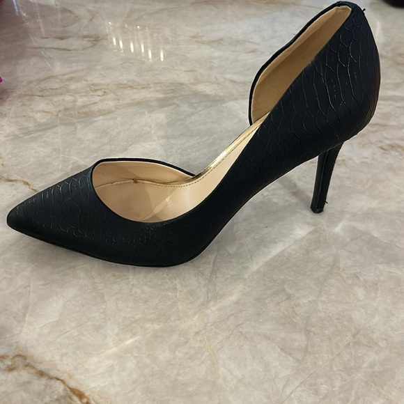 Black textured pumps 3 inch heel - Picture 3 of 8